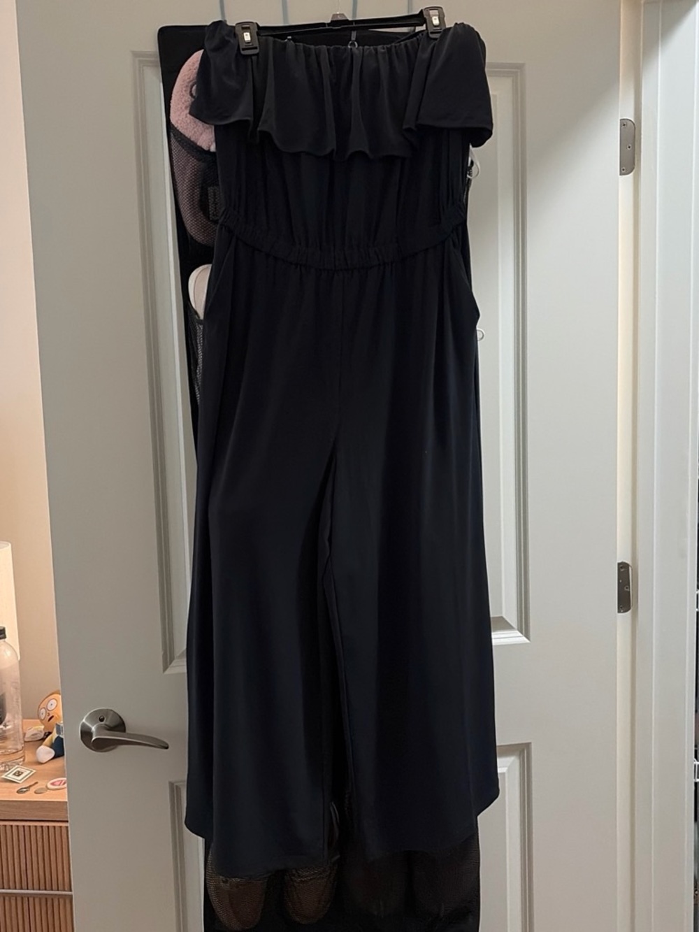 G.I.L.I. Black Off-Shoulder Wide-Leg Jumpsuit